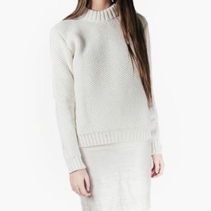Suzanne Rae Sweater Crewneck Cream Alpaca 50% acrylic 50%